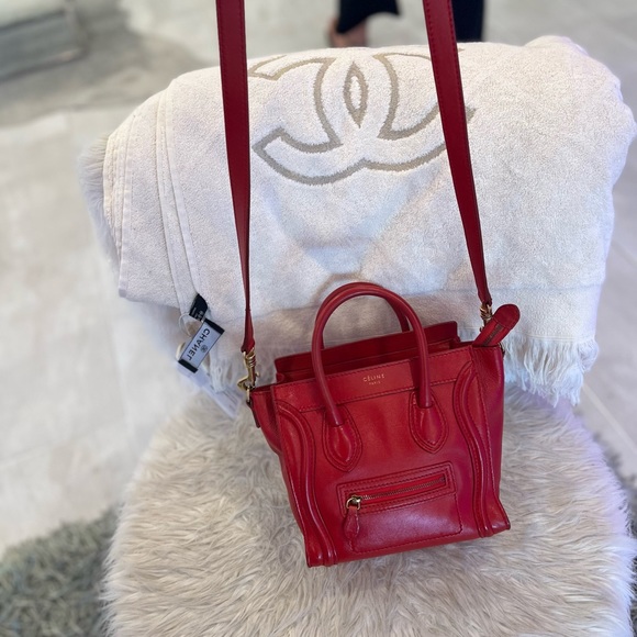 Celine nano luggage red leather crossbody - Picture 8 of 8